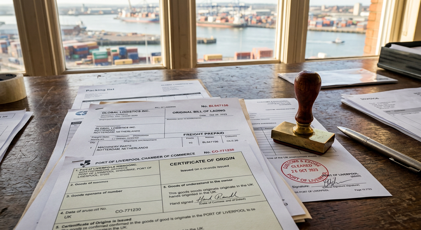 Export shipping documents and customs certificates for modular building international shipment